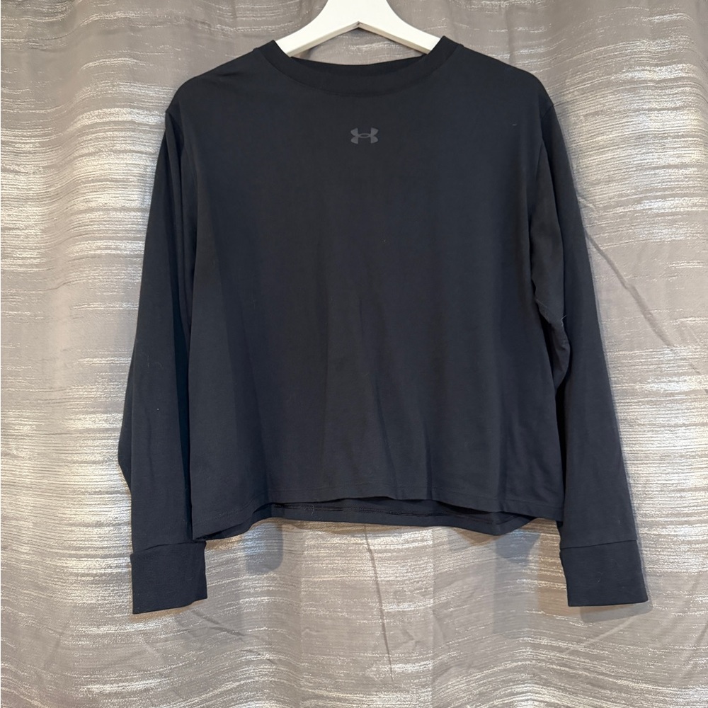 Under Armour Women's Rival Boxy Black Long Sleeve Top - Picture 3 of 7